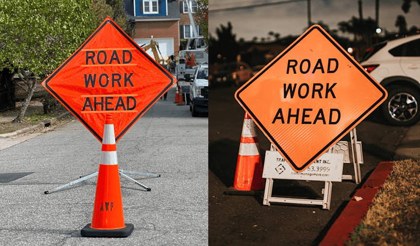 Portable Road Work Signs